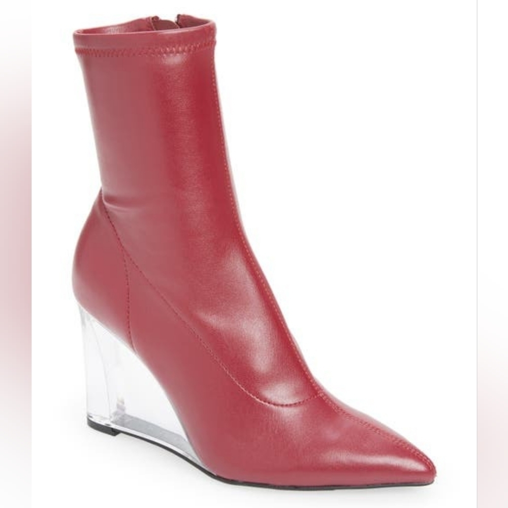 NWOT OPEN EDIT Erika Wedge Bootie - Red Cranberry Size 8.5